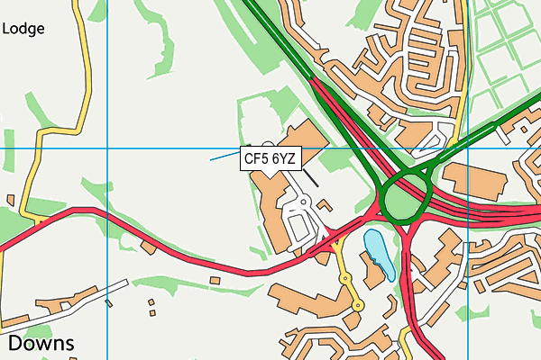 CF5 6YZ map - OS VectorMap District (Ordnance Survey)