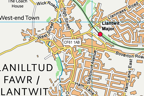 CF61 1AB map - OS VectorMap District (Ordnance Survey)