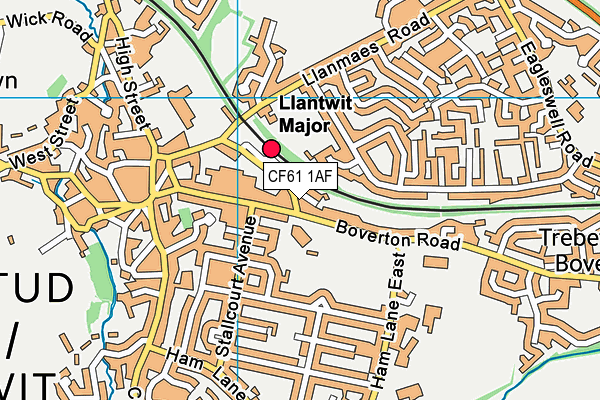 CF61 1AF map - OS VectorMap District (Ordnance Survey)