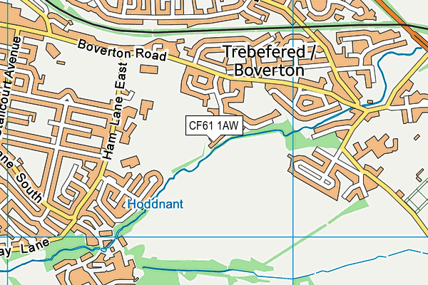 CF61 1AW map - OS VectorMap District (Ordnance Survey)