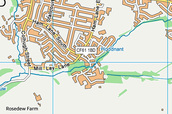 CF61 1BD map - OS VectorMap District (Ordnance Survey)