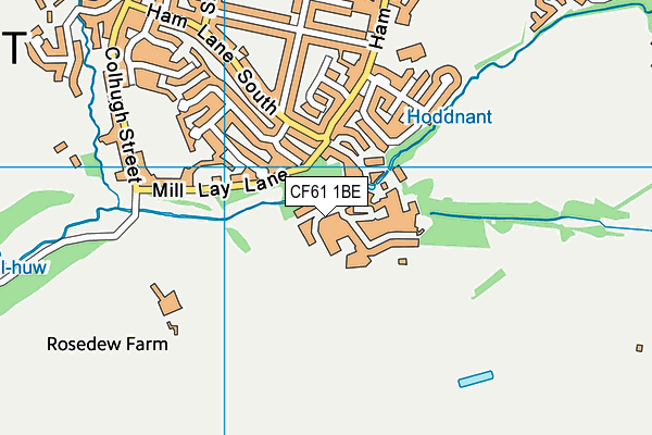 CF61 1BE map - OS VectorMap District (Ordnance Survey)