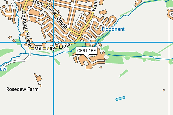 CF61 1BF map - OS VectorMap District (Ordnance Survey)