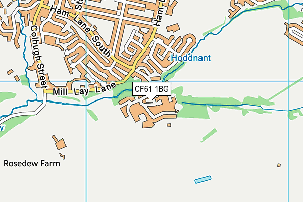 CF61 1BG map - OS VectorMap District (Ordnance Survey)