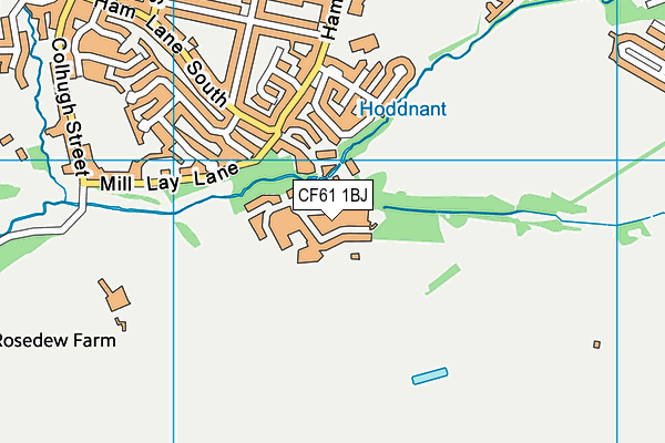 CF61 1BJ map - OS VectorMap District (Ordnance Survey)