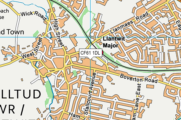 CF61 1DL map - OS VectorMap District (Ordnance Survey)