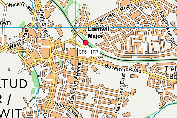 CF61 1PP map - OS VectorMap District (Ordnance Survey)