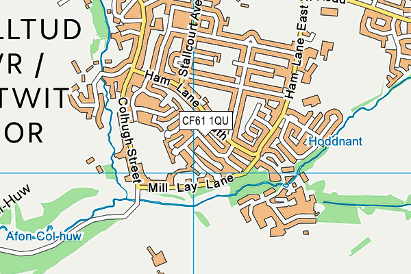 CF61 1QU map - OS VectorMap District (Ordnance Survey)