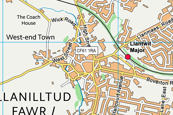 CF61 1RA map - OS VectorMap District (Ordnance Survey)