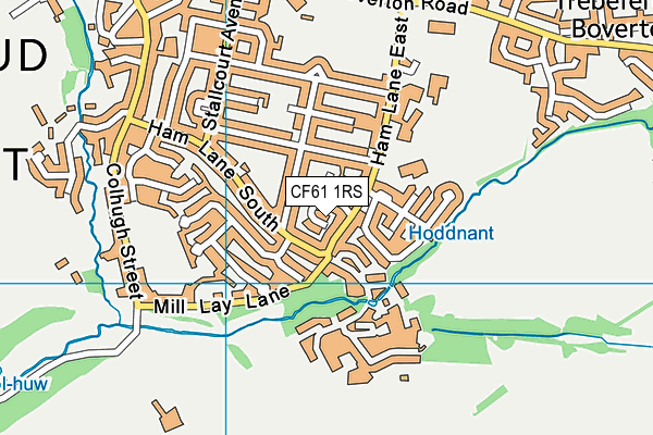 CF61 1RS map - OS VectorMap District (Ordnance Survey)