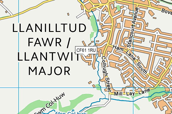 CF61 1RU map - OS VectorMap District (Ordnance Survey)