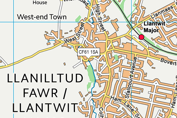 CF61 1SA map - OS VectorMap District (Ordnance Survey)