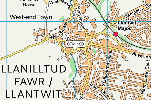 CF61 1SD map - OS VectorMap District (Ordnance Survey)