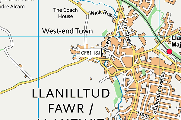 CF61 1SJ map - OS VectorMap District (Ordnance Survey)