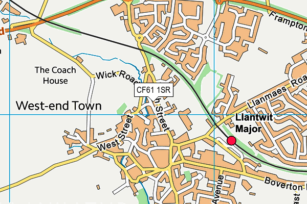 CF61 1SR map - OS VectorMap District (Ordnance Survey)