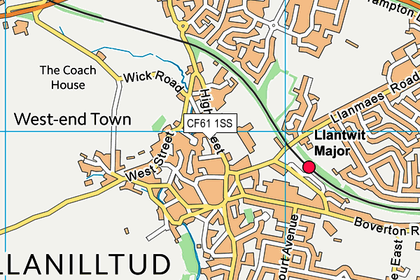 CF61 1SS map - OS VectorMap District (Ordnance Survey)