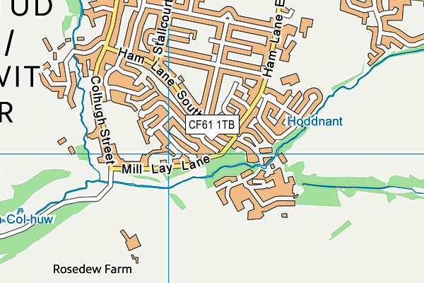 CF61 1TB map - OS VectorMap District (Ordnance Survey)