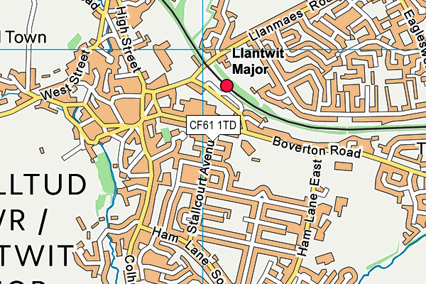 CF61 1TD map - OS VectorMap District (Ordnance Survey)