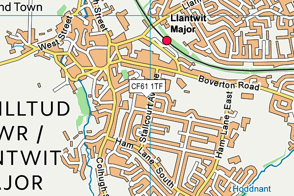 CF61 1TF map - OS VectorMap District (Ordnance Survey)