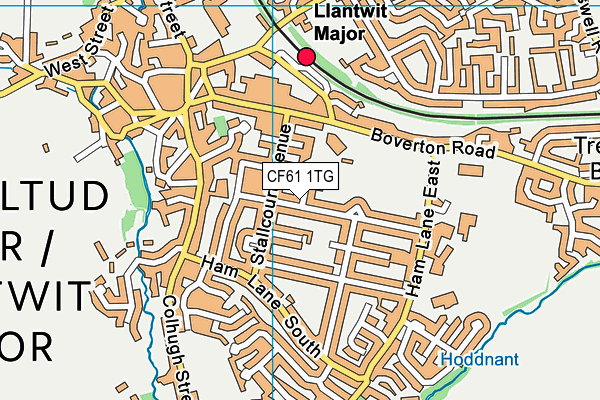 CF61 1TG map - OS VectorMap District (Ordnance Survey)