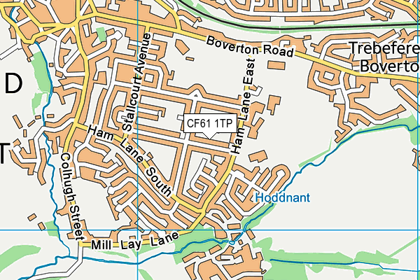 CF61 1TP map - OS VectorMap District (Ordnance Survey)