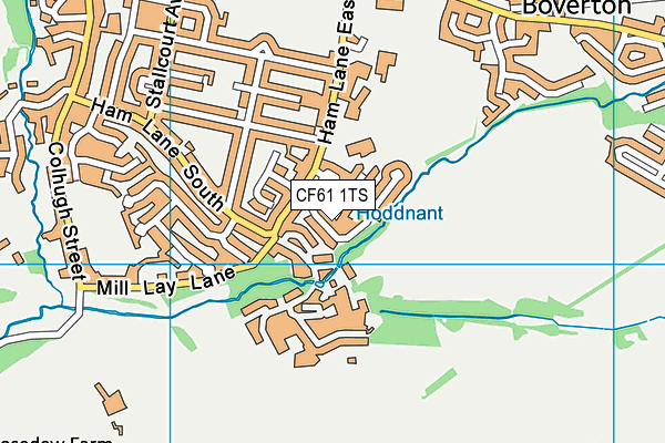 CF61 1TS map - OS VectorMap District (Ordnance Survey)