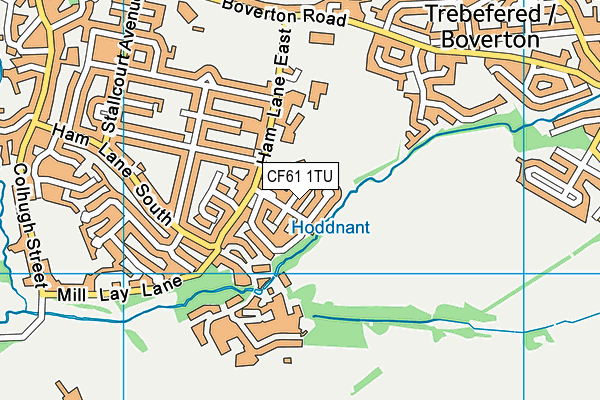 CF61 1TU map - OS VectorMap District (Ordnance Survey)