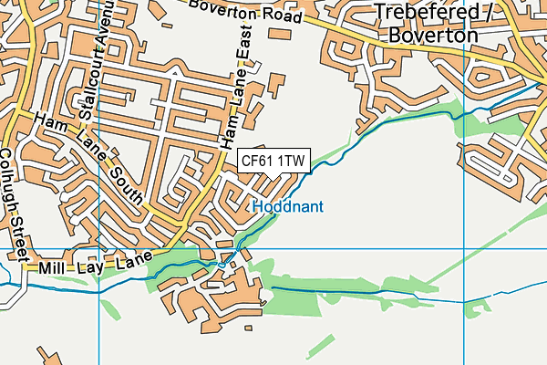 CF61 1TW map - OS VectorMap District (Ordnance Survey)