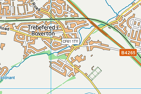 CF61 1TY map - OS VectorMap District (Ordnance Survey)