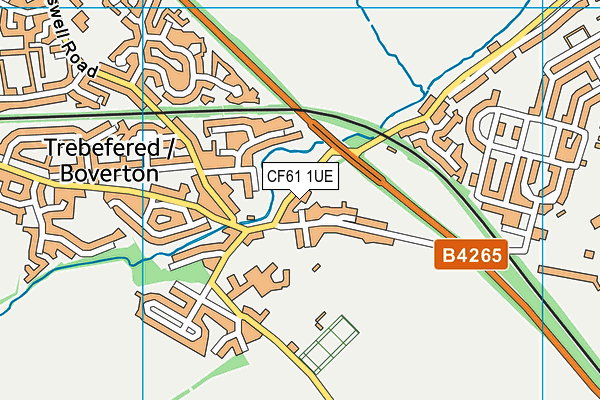 CF61 1UE map - OS VectorMap District (Ordnance Survey)