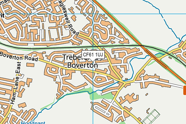 CF61 1UJ map - OS VectorMap District (Ordnance Survey)