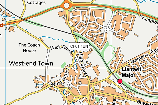 CF61 1UN map - OS VectorMap District (Ordnance Survey)