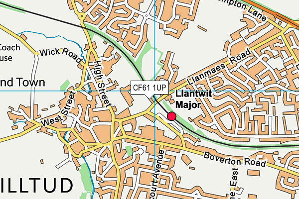 CF61 1UP map - OS VectorMap District (Ordnance Survey)