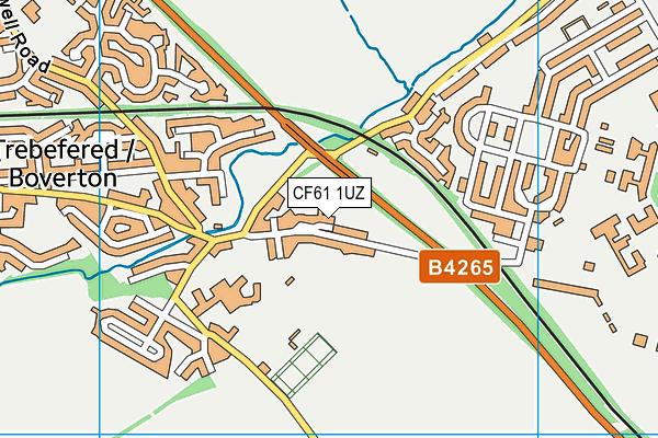 CF61 1UZ map - OS VectorMap District (Ordnance Survey)