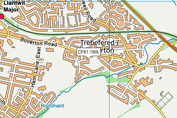 CF61 1WX map - OS VectorMap District (Ordnance Survey)