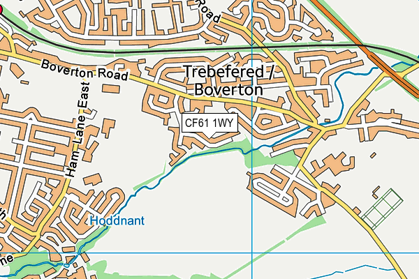 CF61 1WY map - OS VectorMap District (Ordnance Survey)