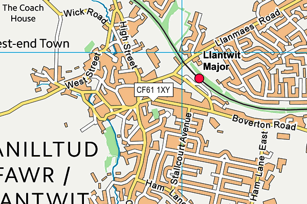 CF61 1XY map - OS VectorMap District (Ordnance Survey)