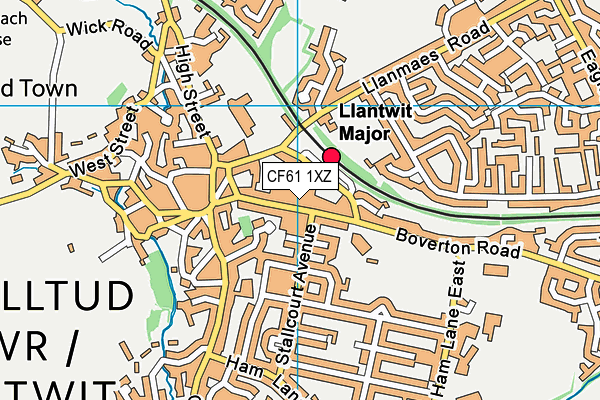 CF61 1XZ map - OS VectorMap District (Ordnance Survey)