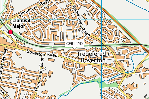 CF61 1YD map - OS VectorMap District (Ordnance Survey)