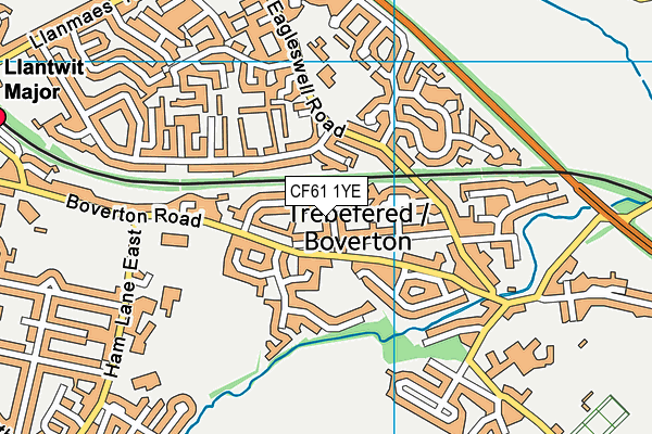 CF61 1YE map - OS VectorMap District (Ordnance Survey)