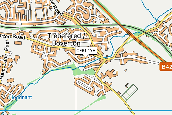 CF61 1YH map - OS VectorMap District (Ordnance Survey)