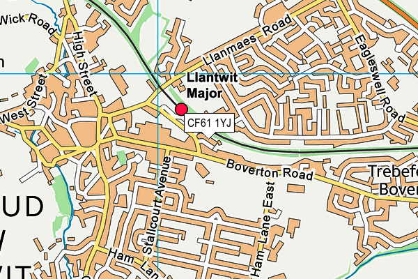 CF61 1YJ map - OS VectorMap District (Ordnance Survey)