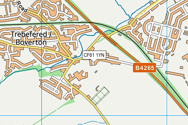 CF61 1YN map - OS VectorMap District (Ordnance Survey)