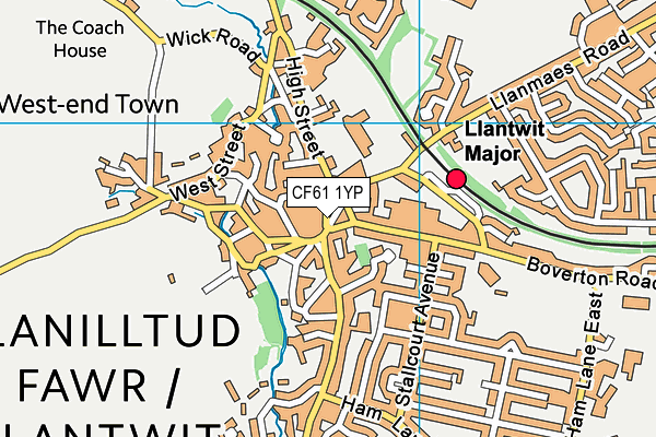 CF61 1YP map - OS VectorMap District (Ordnance Survey)