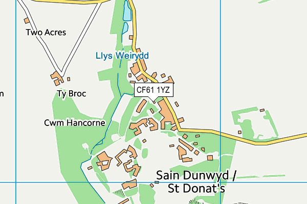 CF61 1YZ map - OS VectorMap District (Ordnance Survey)