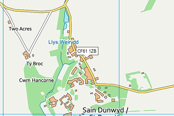 CF61 1ZB map - OS VectorMap District (Ordnance Survey)