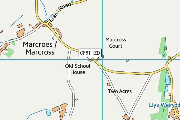 CF61 1ZD map - OS VectorMap District (Ordnance Survey)