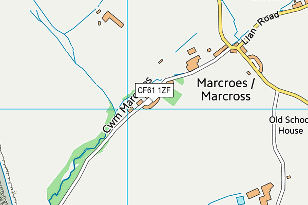 CF61 1ZF map - OS VectorMap District (Ordnance Survey)