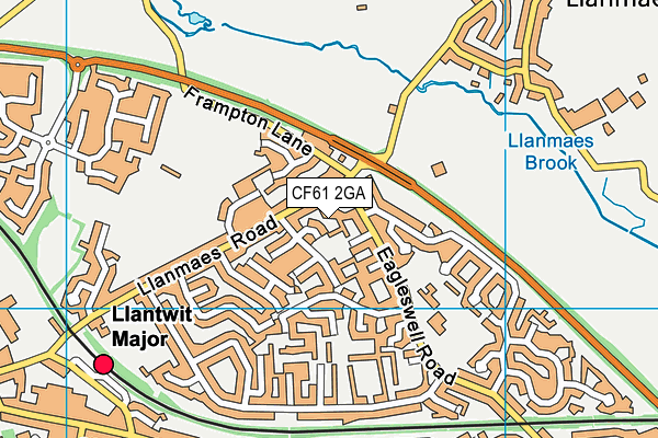 CF61 2GA map - OS VectorMap District (Ordnance Survey)