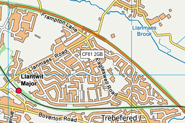 CF61 2GB map - OS VectorMap District (Ordnance Survey)